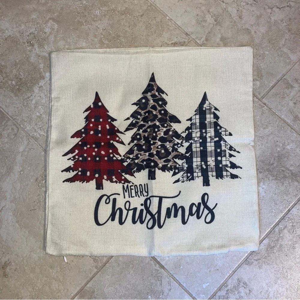 Festive Christmas Tree Pillow Cover